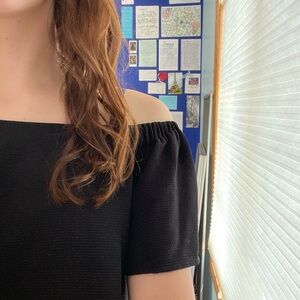 Off the shoulder black shirt